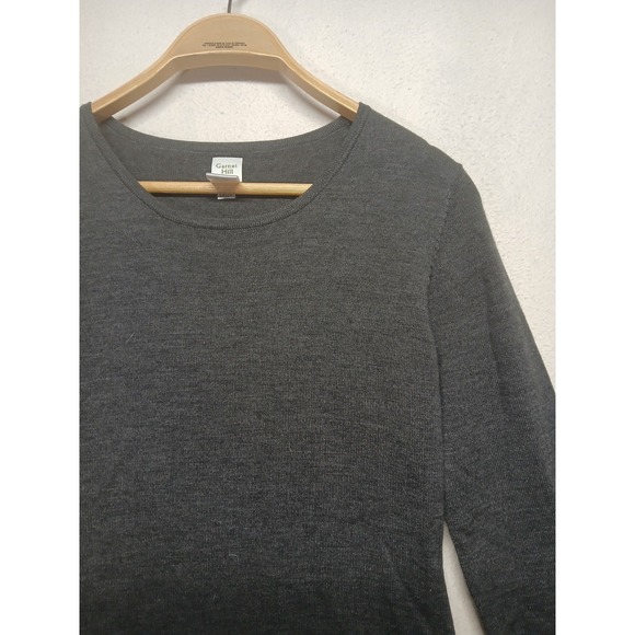 Garnet Hill Small Wool Sweater Dress Womens Gray Knit Long Sleeve Crew - Picture 9 of 10